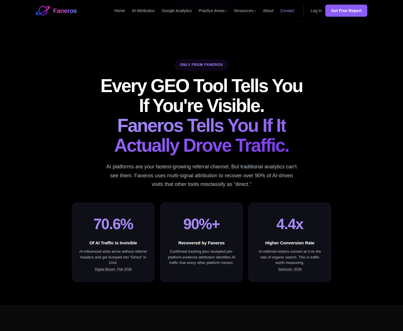 Faneros AI Attribution page hero